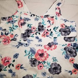 White and Floral Peplum blouse